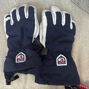 Hestra Dark Blue and Light Gray Winter Gloves